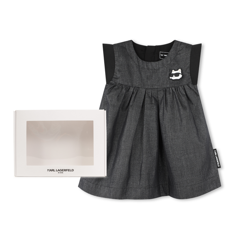 Flared dress with chest patch KARL LAGERFELD KIDS 
                        GIRL
