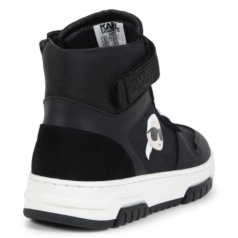 High-Top Leather Sneakers KARL LAGERFELD KIDS 
                        BOY