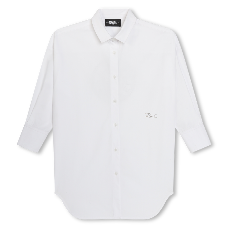 KARL LAGERFELD KIDS Cotton Poplin Shirt Dress