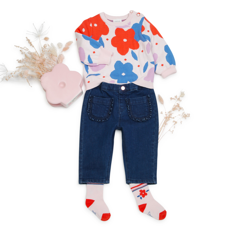 Flower Pattern Pullover CARREMENT BEAU 
                        GIRL