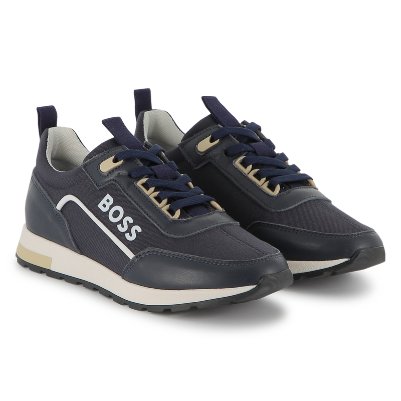 Two-tone lace-up sneakers