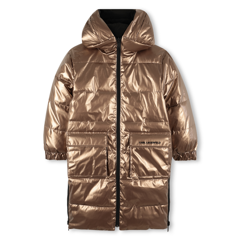 Long reversible down jacket KARL LAGERFELD KIDS 
                        GIRL
