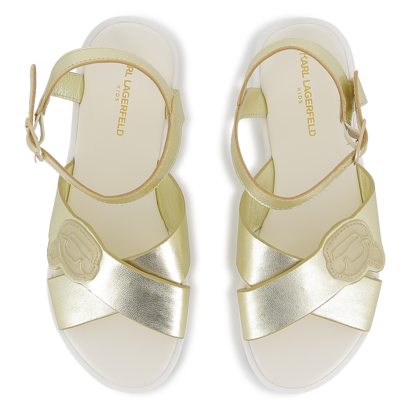 Cowhide Leather Sandals KARL LAGERFELD KIDS 
                        GIRL