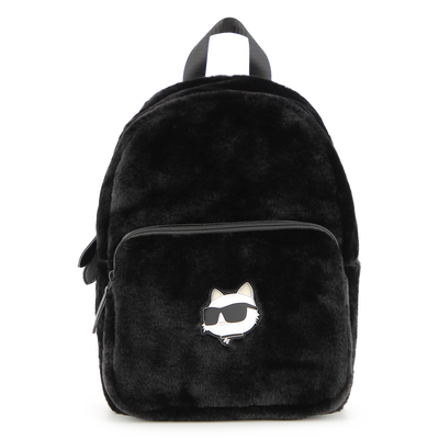 Small backpack made of fluffy fleece KARL LAGERFELD KIDS GIRL