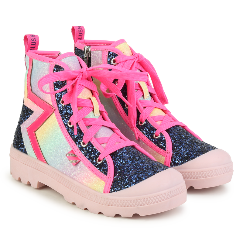 Multicolor sequin booties