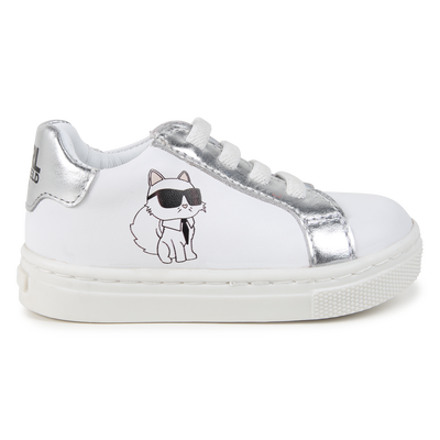 Low-Top Leather Sneakers KARL LAGERFELD KIDS UNISEX