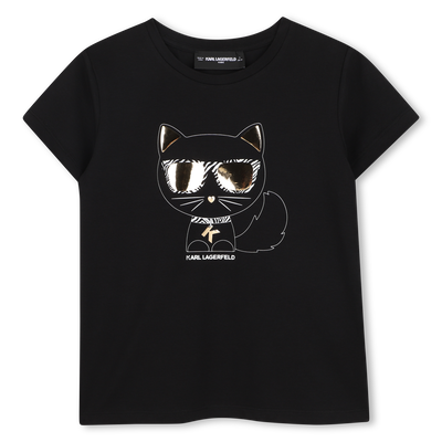 Choupette Print T-Shirt KARL LAGERFELD KIDS GIRL