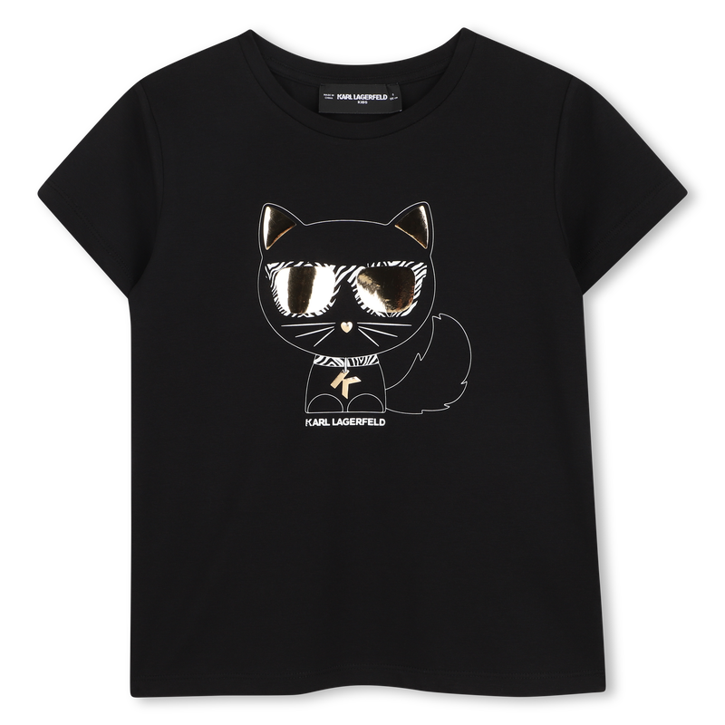 Choupette Print T-Shirt KARL LAGERFELD KIDS 
                        GIRL