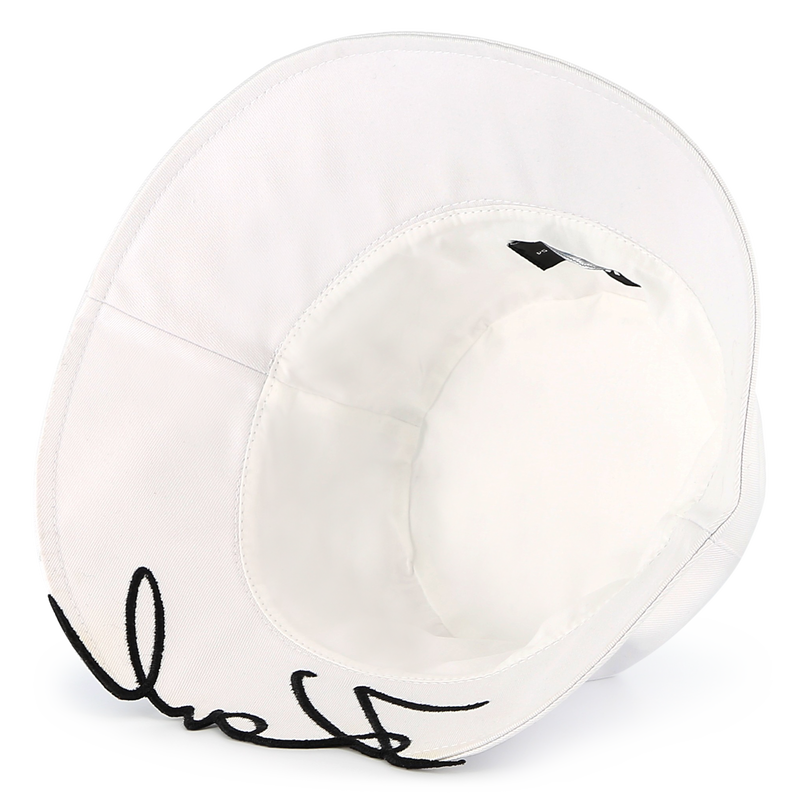 Embroidered cotton bucket hat KARL LAGERFELD KIDS 
                        GIRL