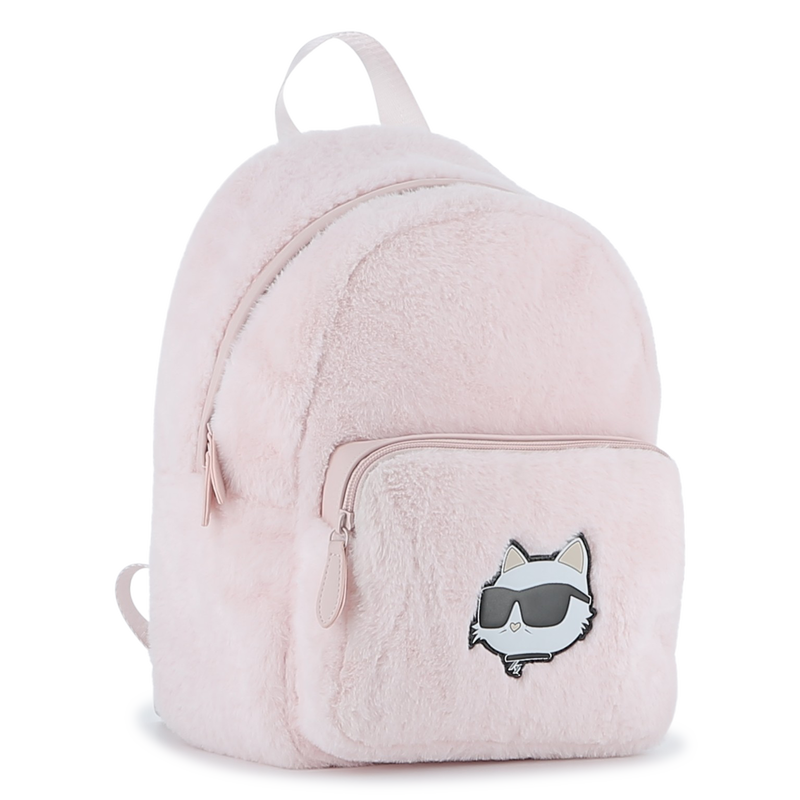 Small backpack made of fluffy fleece KARL LAGERFELD KIDS 
                    GIRL
