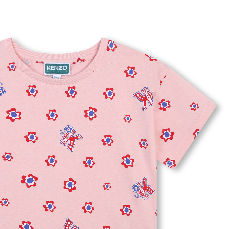 Short-Sleeved Cotton T-Shirt KENZO KIDS 
                    GIRL