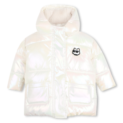 Hooded down jacket KARL LAGERFELD KIDS GIRL