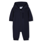 Hooded jumpsuit, NAVY, hi-res
