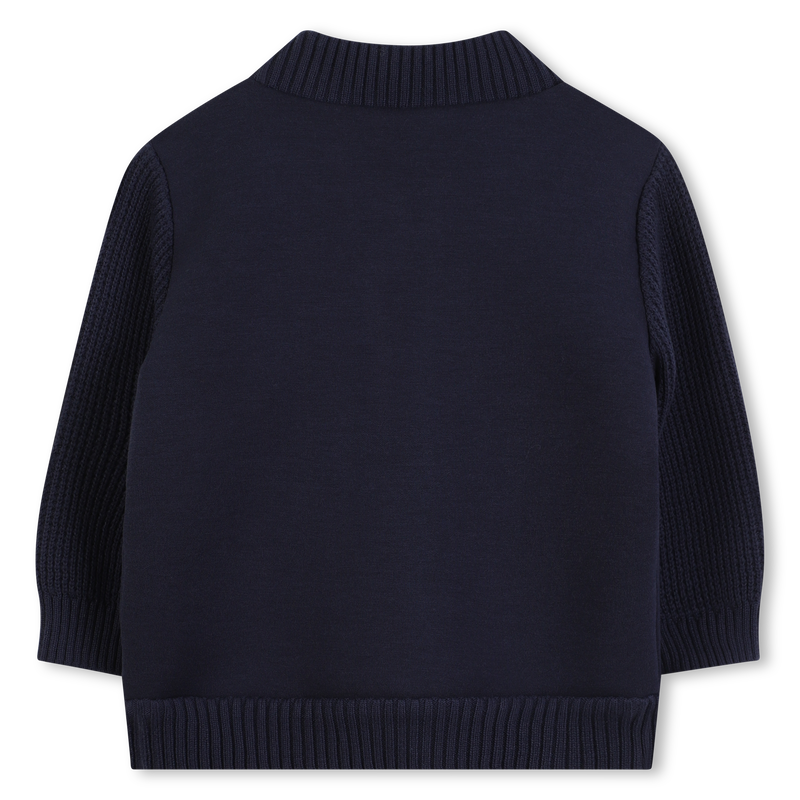 Zip-up cardigan with contrasting sleeves TIMBERLAND 
                    BOY