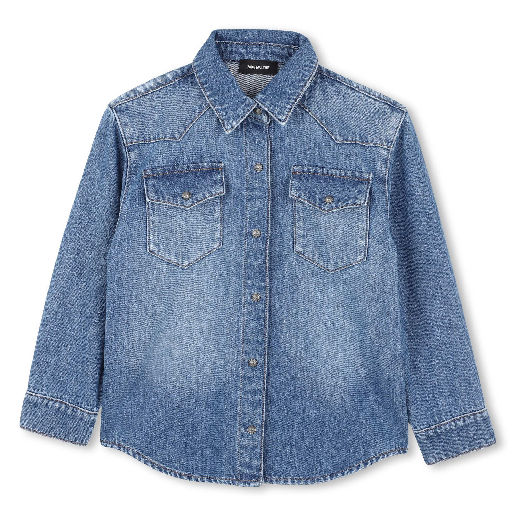 トップス DIANTE LEATHER POCKET DENIM LOOSE SHIRTS ZADIG & VOLTAIRE Denim Shirt for BOY | Kids around