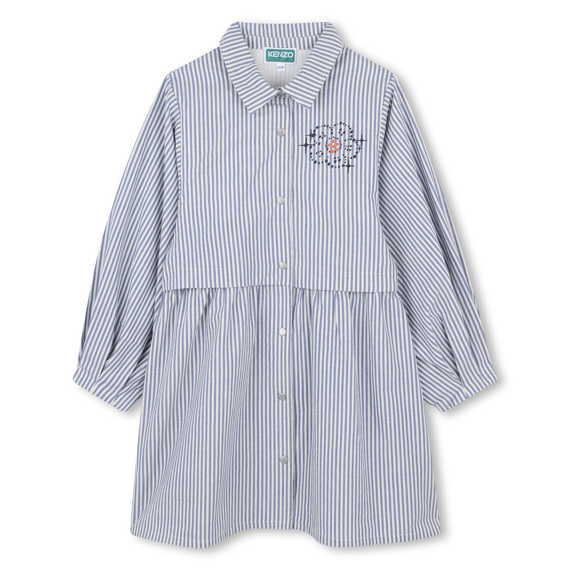 Kenzo Kids - Fine Stripe Shirt Dress - Pale Blue - Girl - 14 Years